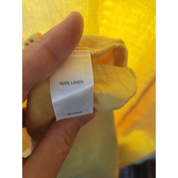 J Jill Love Linen Yellow Lemon Dress Size Large New With Tags - Picture 8 of 9